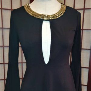 Gothic Gold Neck Open Chest Blouse